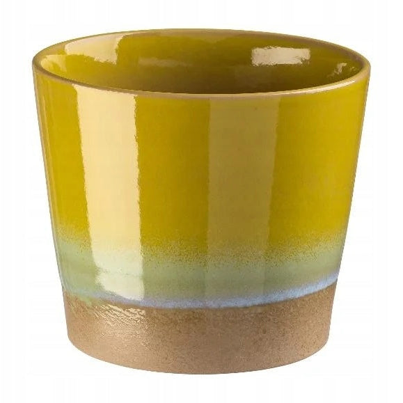 Livarno Home Ceramic Plant Pot Cover Yellow 13 x 11 cm